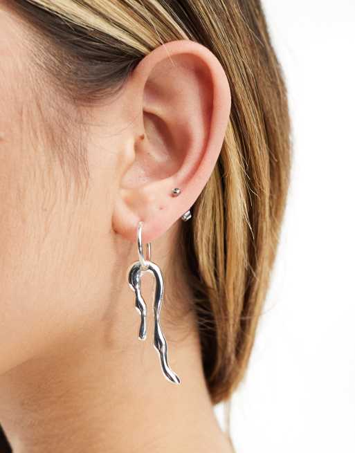 Pendientes de aro plateados Millie de Weekday