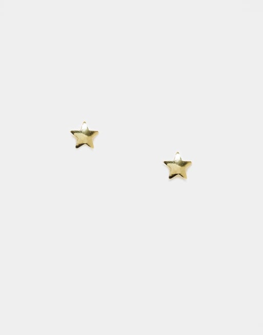 Pendientes de botón chapados en oro con diseño de estrella de Kingsley Ryan