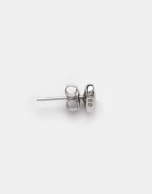 Pendientes de botón con diseño de corazón pequeño en plateado Harly de Ted Baker, 2 de 4