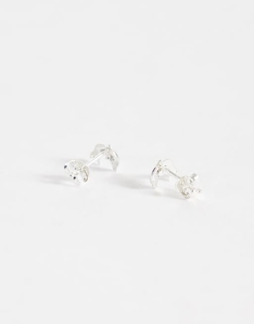 Pendientes de botón con diseño de delfines de plata de ley de Kingsley Ryan, 4 de 4