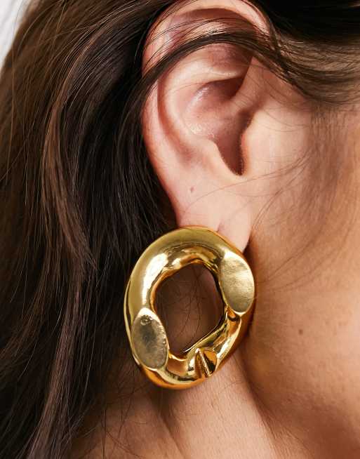 Pendientes de botón de 10 mm dorados con diseño en forma de gota de acero  inoxidable resistente al agua de ASOS DESIGN