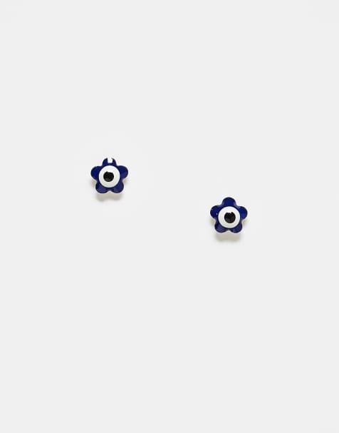 Pendientes de botón con diseño de flor esmaltada de Kingsley Ryan - view 1