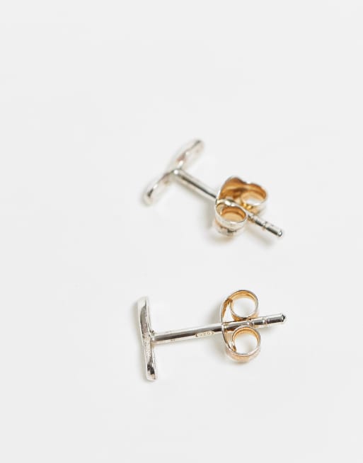 Pendientes de botón con diseño de símbolo de infinito de plata de ley de Kingsley Ryan, 2 de 3