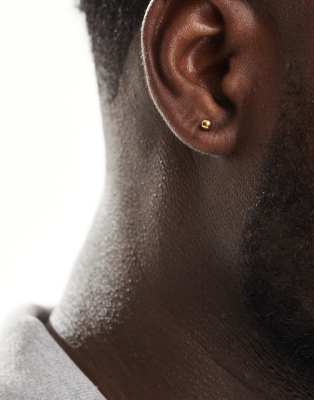 Pendientes de botón con esferas de 4 mm chapados en oro de 18 quilates de Lost Souls