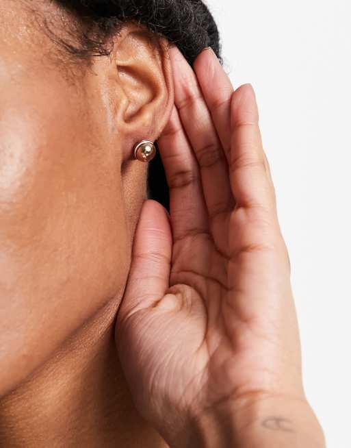 Pendientes de botón de colores dorado rosa variados con logo en el orbe de Tommy Hilfiger