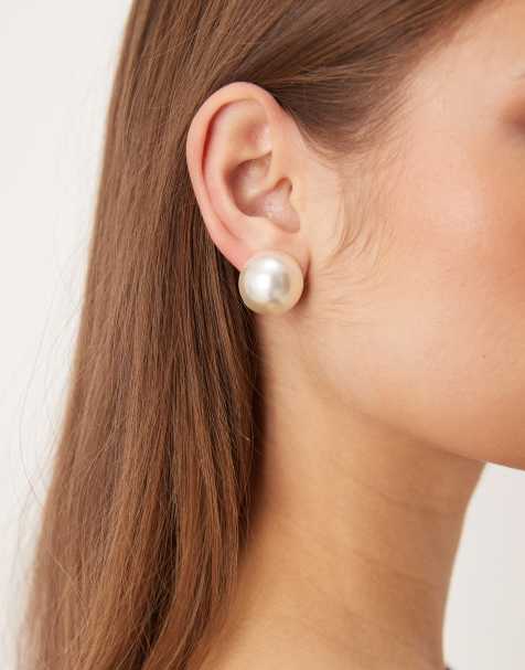 Pendientes de botón de perla de DesignB London - view 1