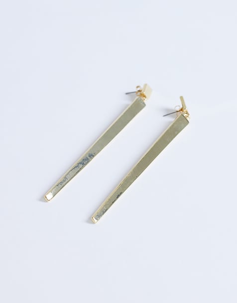 Pendientes de botón dorados asimétricos con diseño colgante Cora de Topshop - view 1