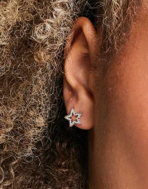 Pendientes de botón dorados con diseño de estrella y cristales Tantum de Ted Baker