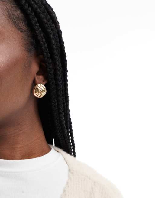 Pendientes de botón dorados redondos extragrandes de Accessorize