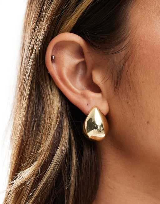 Pendientes de botón grandes dorados con diseño colgante de & Other Stories