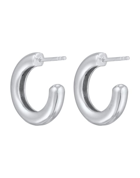 Pendientes de botón plateados básicos de estilo criollo de plata de ley 925 de Elli - view 1