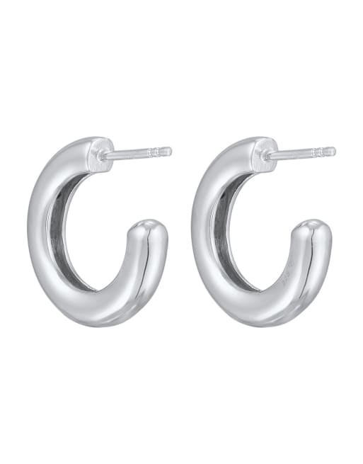 Pendientes de botón plateados básicos de estilo criollo de plata de ley 925 de Elli
