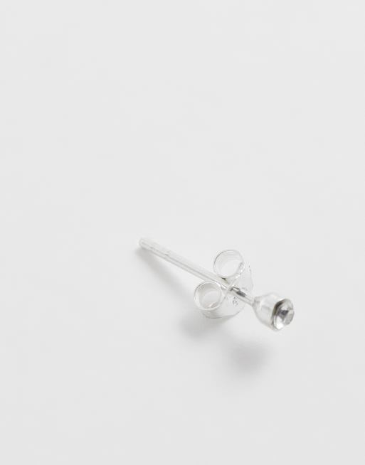 Pendientes de botón redondos de 2 mm de plata de ley con gemas de Kingsley Ryan, 6 de 6