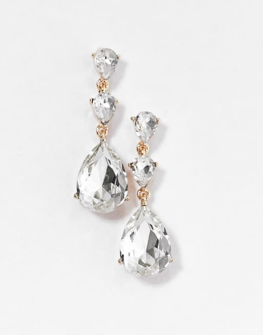 Pendientes dorados con colgante de bisutería y cristal de ASOS DESIGN, 4 de 4