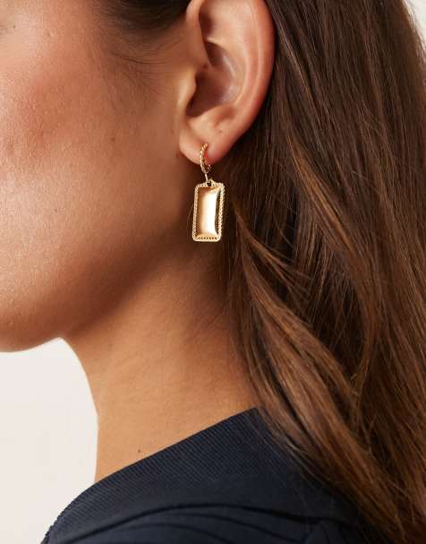 Pendientes dorados con diseño colgante y detalle de cuerda de Mango - view 1