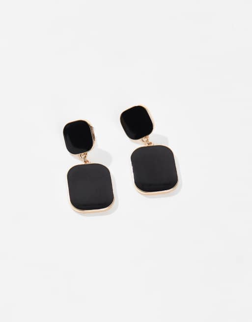 Pendientes dorados con diseño colgante doble de resina de ASOS DESIGN, 2 de 3