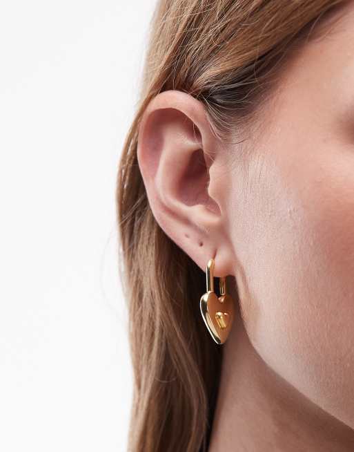 Pendientes dorados con diseño de candado en forma de corazón de & Other Stories