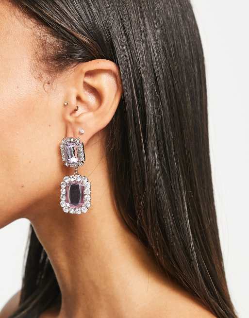 dorados con diseño de dos cristales colgantes de ASOS DESIGN | ASOS