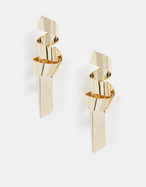 Pendientes dorados con diseño en espiral de ASOS DESIGN