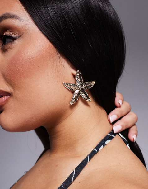 Pendientes dorados con forma de estrella de mar de South Beach - view 1