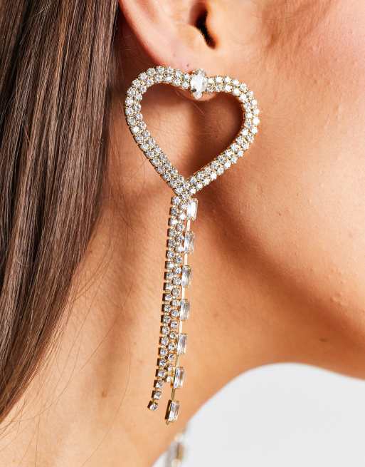 Pendientes en forma de corazón de strass The Jove de Public Desire