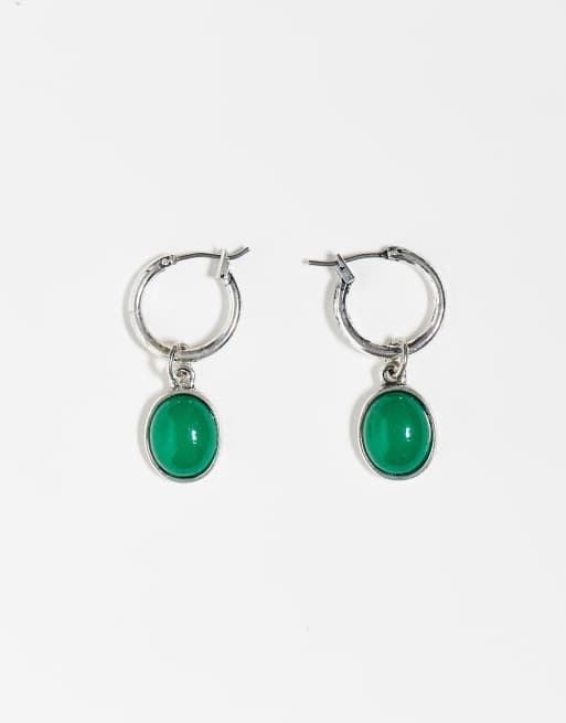 Pendientes largos con gemas de Reclaimed Vintage