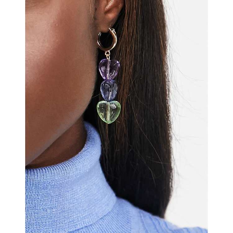 largos de colores pastel con diseño de corazones de plástico de Pieces