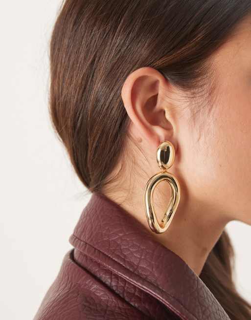 Pendientes largos dorados de Mango