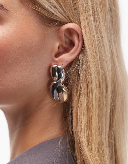 Pendientes largos en varios tonos con diseño retorcido Echo de Topshop, 3 de 3