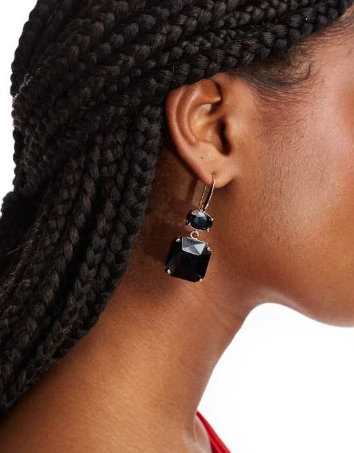 Pendientes negros de tendencia con cristales de True Decadence