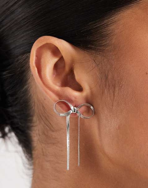 Pendientes plateados con diseño de lazo de Vero Moda - view 1
