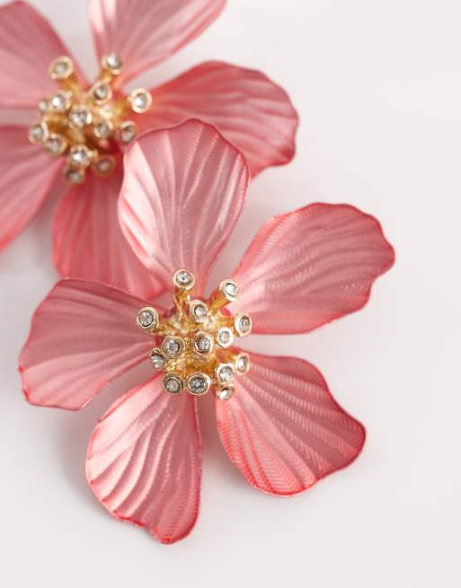 Pendientes rosas con diseño de flor Cammelia de ALDO, 3 de 4