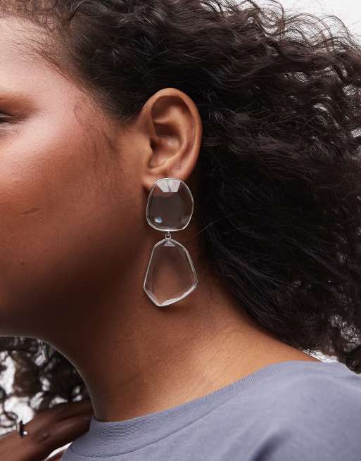 Pendientes transparentes con diseño colgante Emille de Topshop