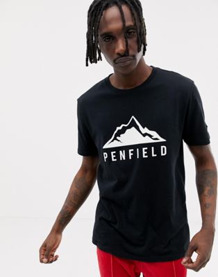 Penfield – Augusta – Svart t-shirt med bergslogga framtill