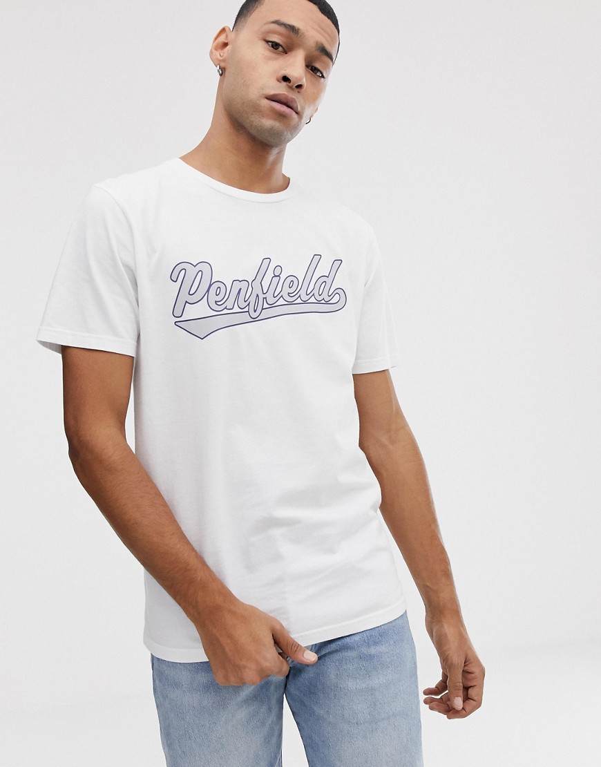 Penfield - Mendona - T-shirt girocollo bianca con logo sul petto-Bianco