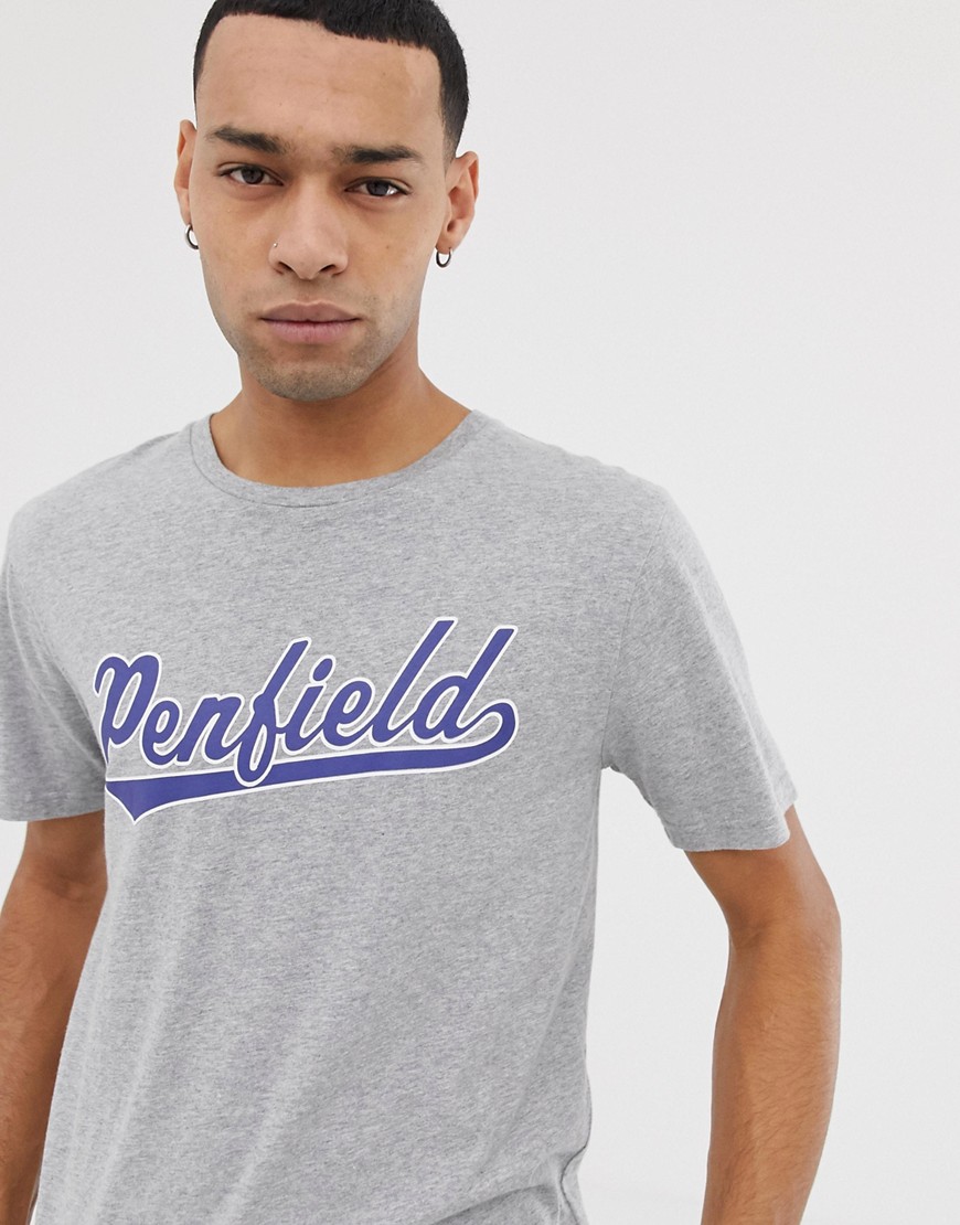 Penfield - Mendona - T-shirt girocollo grigio mélange con logo sul petto