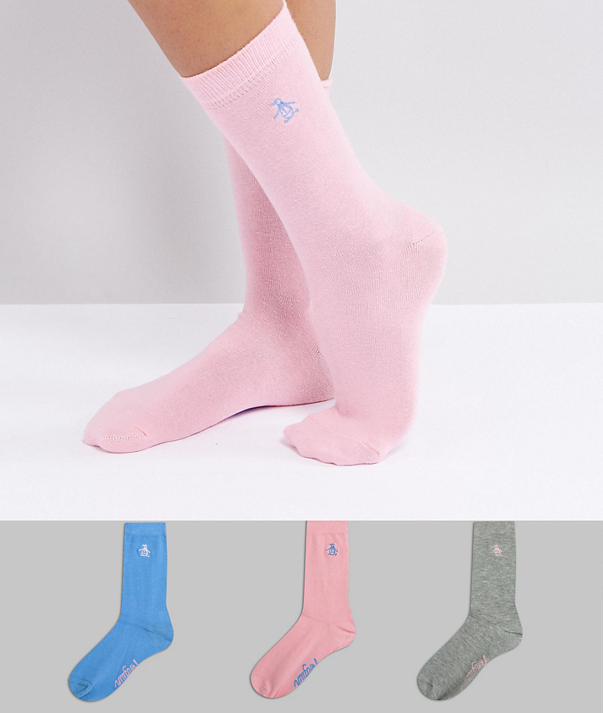 Penguin - 3 paar pastelkleurige sokken-Multi