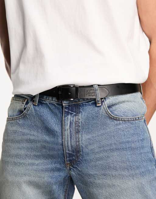 Penguin - Ceinture en cuir réversible - Noir et fauve