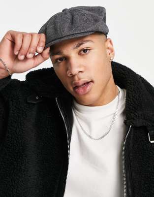 Penguin classic bakerboy hat in charcoal