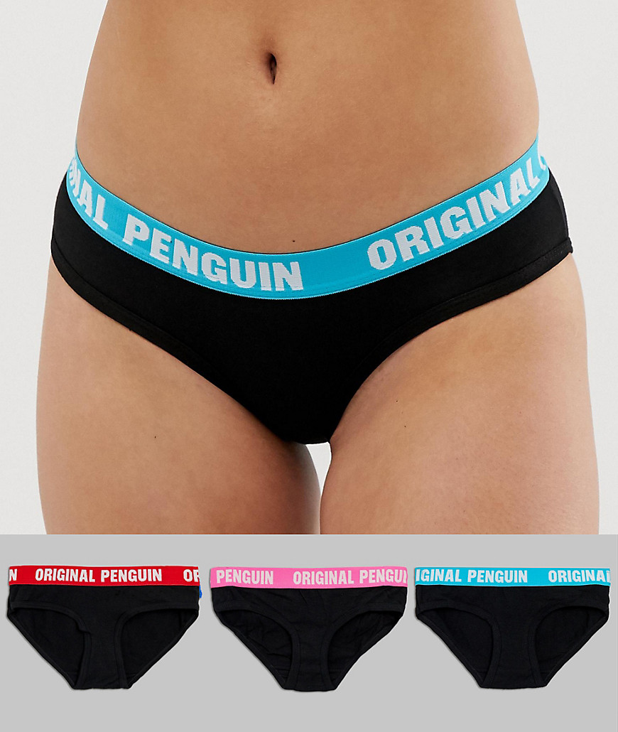 Penguin - Confezione da 3 slip a vita bassa-Nero