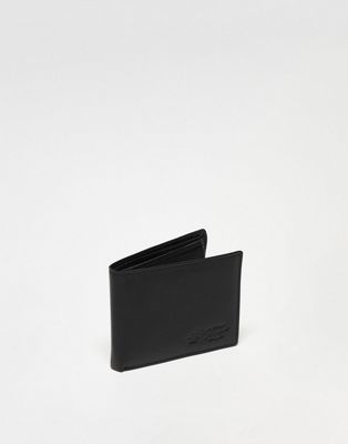 Penguin leather bi-fold wallet in black