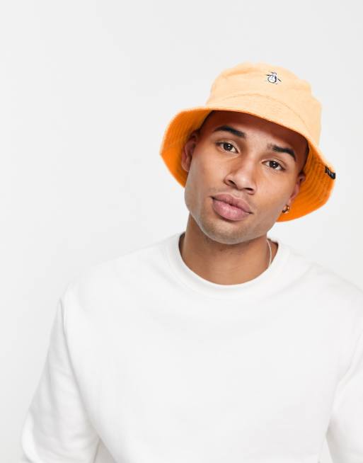 Penguin logo bucket hat in orange | ASOS