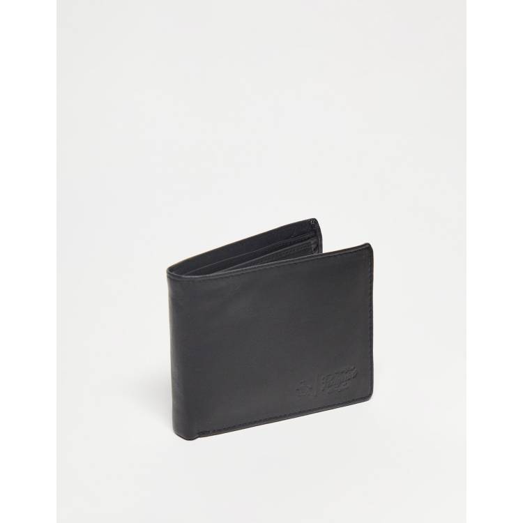 Buy Levelo Bifold Black Genuine Leather With Debossed Logo Pocket