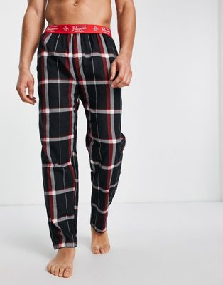 Penguin lounge pants in red check
