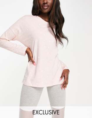 People Tree cotton long sleeve pyjama top in pink star co-ord - ASOS Price Checker