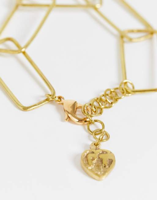 People Tree – Handgefertigtes, rechteckiges Armband aus Goldmessing, 3 von 4