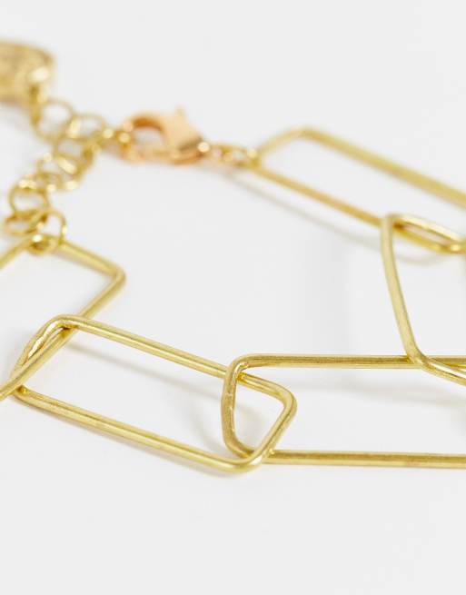 People Tree handmade rectangle gold brass bracelet, 2 of 4