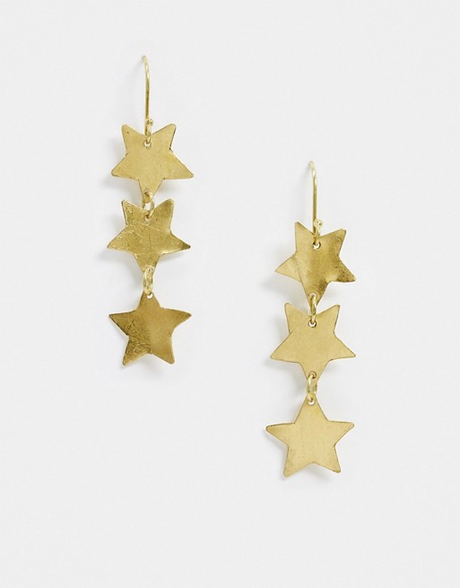 People Tree handmade star drop earrings