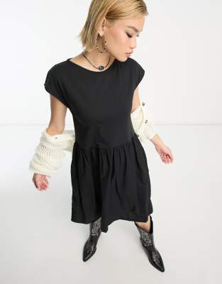 People Tree midi dress in black cotton poplin - ASOS Price Checker