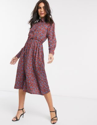 paisley print midi dress